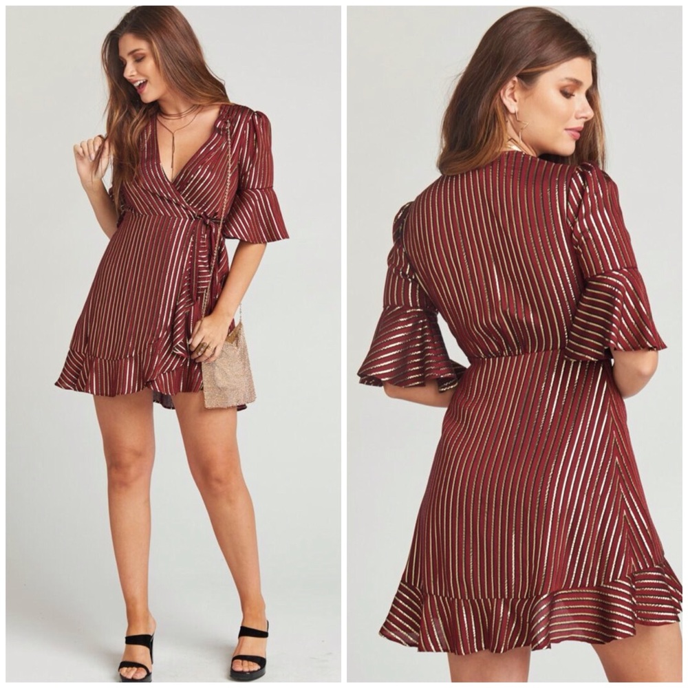 Show Me Your MuMu Leslie Mini Wrap Dress NWT